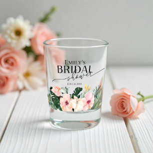 Vaso De Chupito Lluvia de flores tropicales de Hibiscus de Palma p