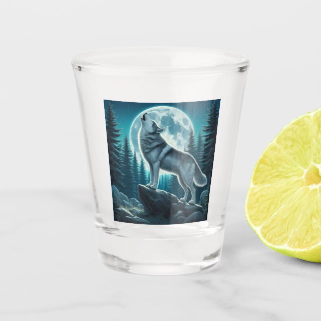 Vaso De Chupito Lobo Aullador (Anverso)