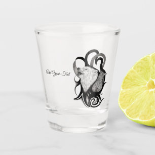 Vaso De Chupito Lobo blanco con arte tribal de Raven