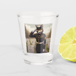 Vaso De Chupito Lobo de la Marina saludando