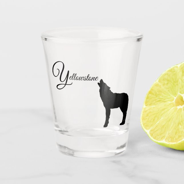 Vaso De Chupito Lobo de Yellowstone (Anverso)