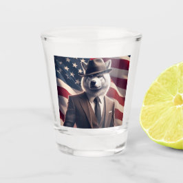Vaso De Chupito Lobo Patriótico
