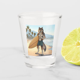 Vaso De Chupito Lobo surfista 