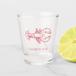 Vaso De Chupito Lobster Rojo Preppy costero personalizado