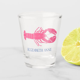 Vaso De Chupito Lobster rosa y azul marino personalizado