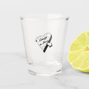 Vaso De Chupito loco en el cristal de tiro de amor