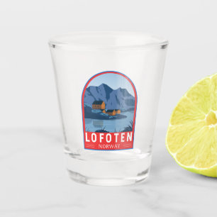 Vaso De Chupito Lofoten Noruega Viaje Arte de época