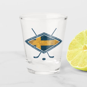 Vaso De Chupito Logo de la bandera sueca de hockey sobre hielo