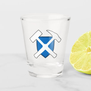 Vaso De Chupito Logo de Rock Hammer del geólogo con bandera de Esc