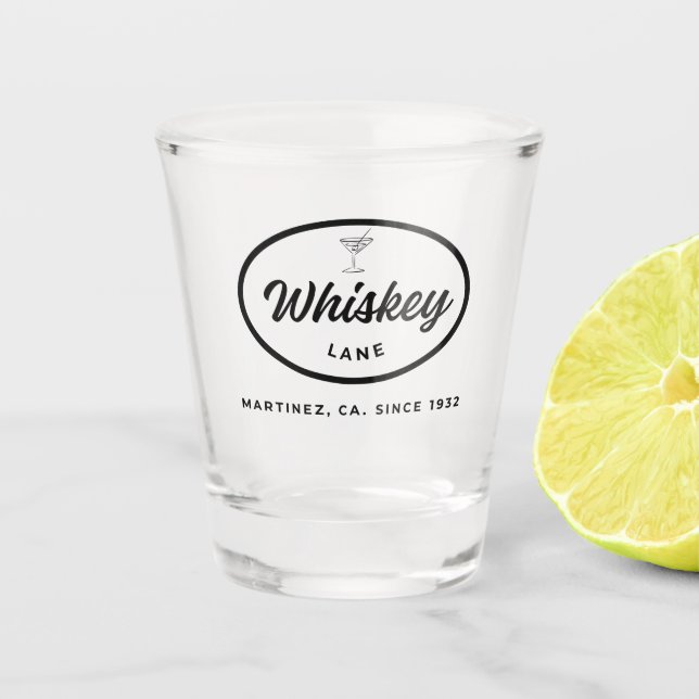 Vaso De Chupito Logo de Whiskey Lane Retro (Anverso)