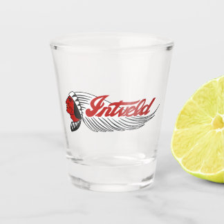 Vaso De Chupito Logotipo de motocicleta vintage blanco