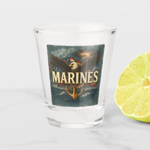 Vaso De Chupito Logotipo Emblema de Veterano del Cuerpo de Marines