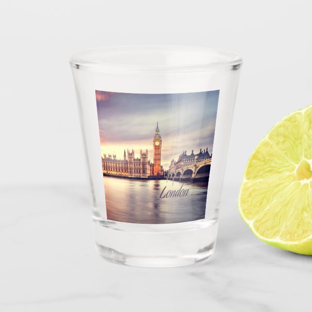 Vaso De Chupito Londres Inglaterra Big Ben (Anverso)