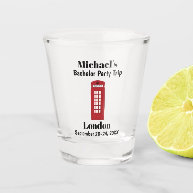 Vaso De Chupito Londres Inglaterra Cabina Telefónica Favor para De (Anverso)
