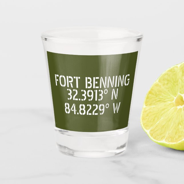 Vaso De Chupito Longitud de Fort Bening Latitude (Anverso)