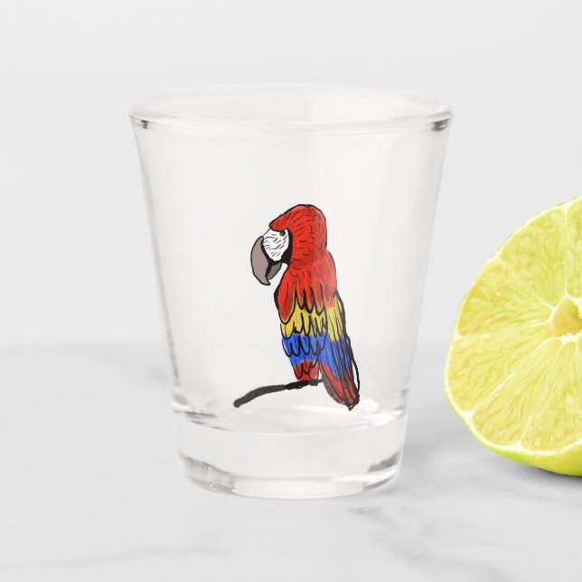 Vaso De Chupito Loro arcoiris Macaw Vidrio caliente (Anverso)