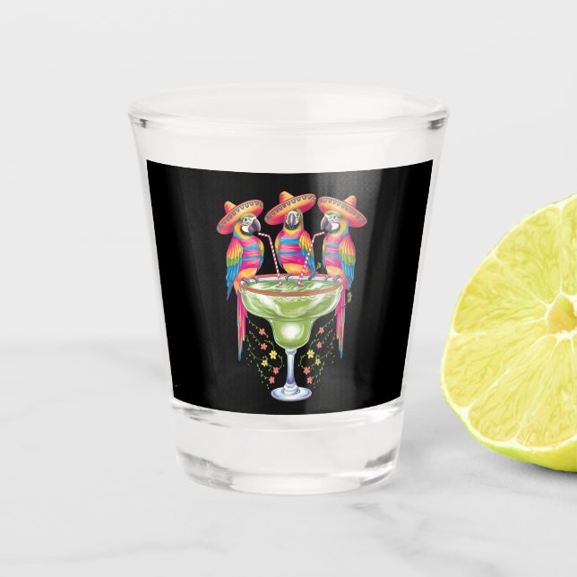 Vaso De Chupito Loro Cinco De Mayo Dulce Festín Mexicano (Anverso)