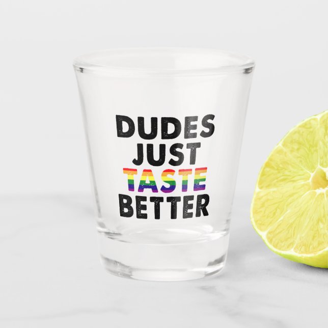 Vaso De Chupito Los dudes prueban mejor idea de regalo del Orgullo (Anverso)