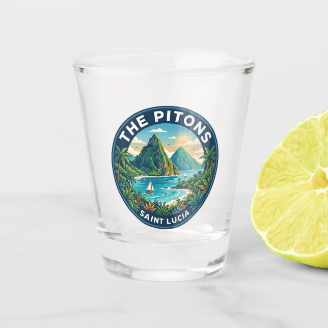 Vaso De Chupito Los Pitons Santa Lucía (Anverso)