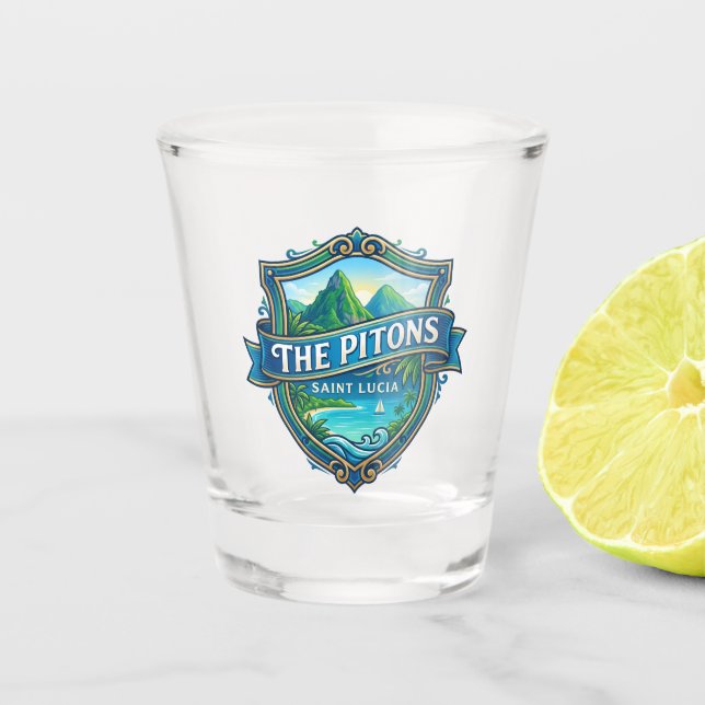 Vaso De Chupito Los Pitons Santa Lucía (Anverso)