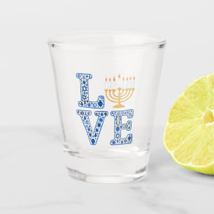Vaso De Chupito Love Hanukkah Jewish Holiday Menorah