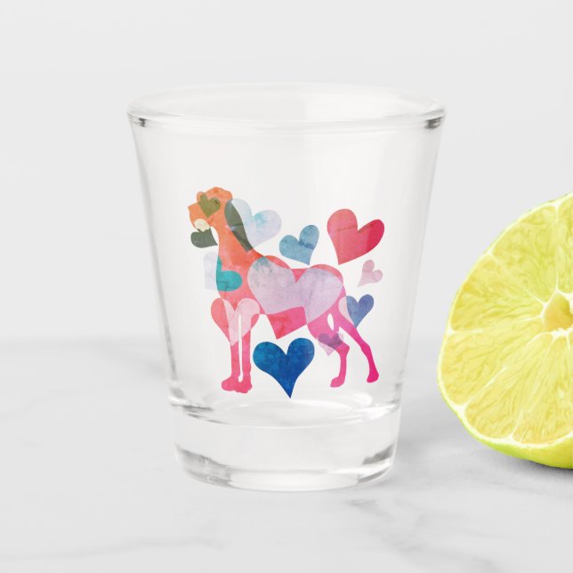 Vaso De Chupito Lovely Heart Gran Danés (Anverso)