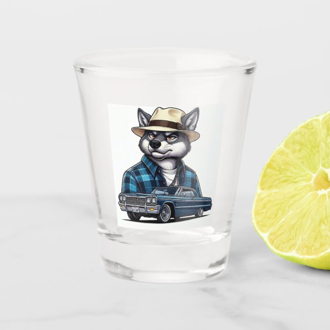Vaso De Chupito Lowrider Wolf (Anverso)