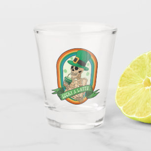 Vaso De Chupito Lucky A Latte - Skeleton, Café y Clovers