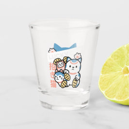 Vaso De Chupito Lucky Cat Art – Maneki Neko with Gold Coin