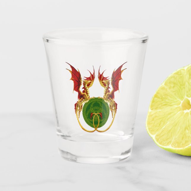 Vaso De Chupito Luna Creciente Celta Y Dragones (Anverso)