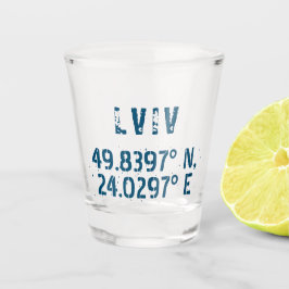 Vaso De Chupito Lviv Ucrania Latitud y longitud angustiada