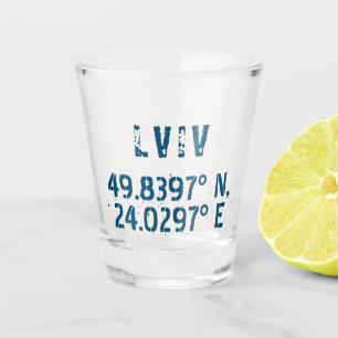 Vaso De Chupito Lviv Ucrania Latitud y longitud angustiada