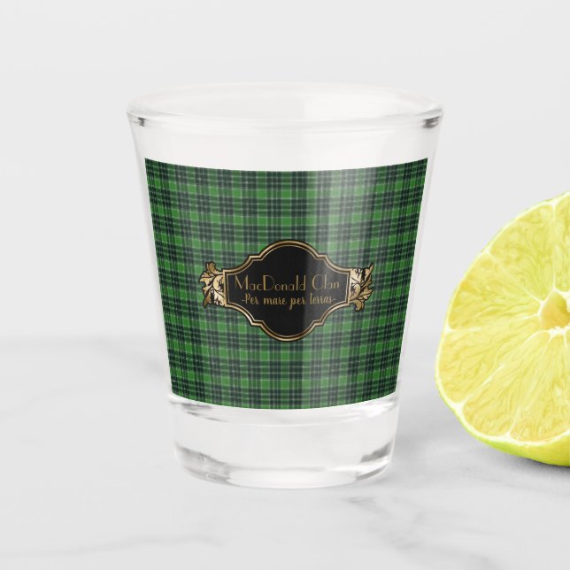 Vaso De Chupito MacDonald Original Scottish Clan Tartán (Anverso)