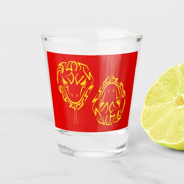 Vaso De Chupito Madera del Año Nuevo Lunar Chino de la Serpiente 2 (Anverso)
