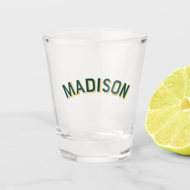 Vaso De Chupito Madison, Arco Vintage de Wisconsin (Anverso)