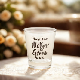 Vaso De Chupito Madre boda madre del vidrio caliente de Groom