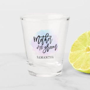 Vaso De Chupito Madre de la escritura de Groom/acuarela/nombre