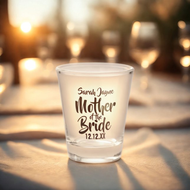 Vaso De Chupito Madre de la novia Boda padre regalo Cristal de dis (For the Mother of the Bride. Just add her name and your wedding date)