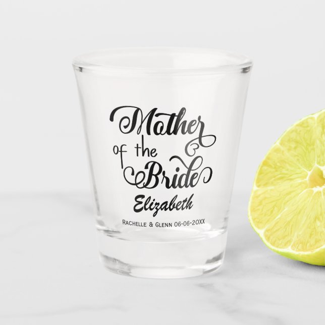 Vaso De Chupito Madre personalizada del boda de novia (Anverso)