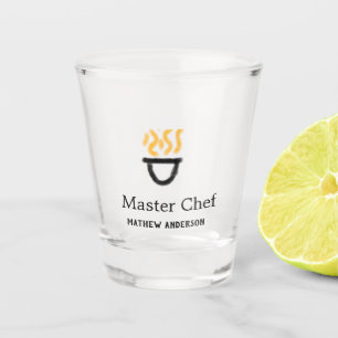 Vaso De Chupito Maestro chef agregar nombre sartén negra humo de f