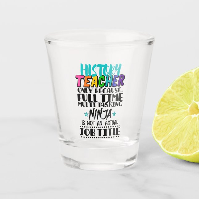 Vaso De Chupito Maestro de historial sólo porque multitarea a tiem (Anverso)