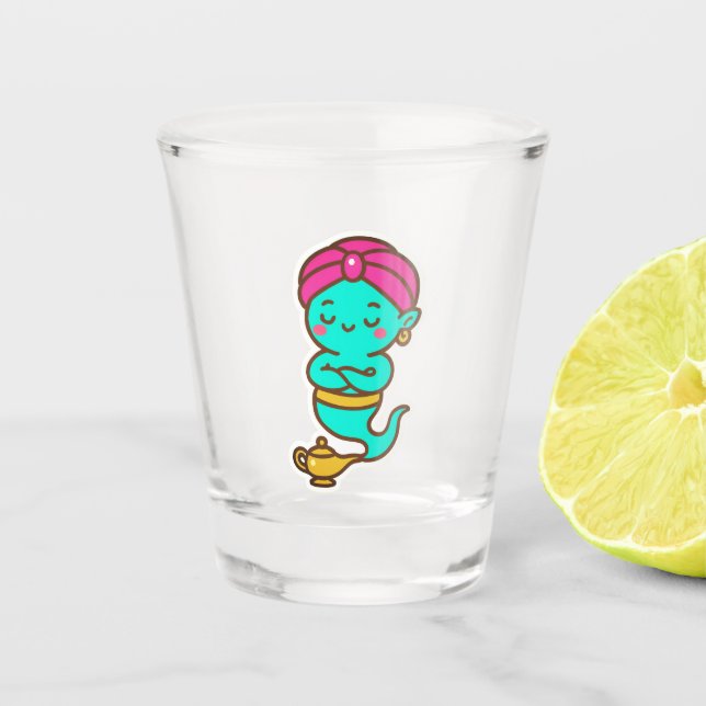 Vaso De Chupito Magical Kawaii Djinn - Espíritu neón (Anverso)