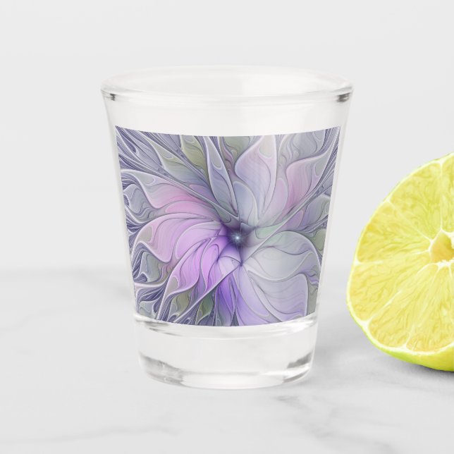 Vaso De Chupito Magnífica Belleza Moderna Resumen Flor de Arte Fra (Anverso)