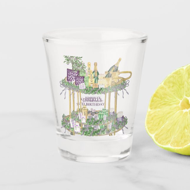 Vaso De Chupito Mahjong Bar Cart Personalizado (Anverso)