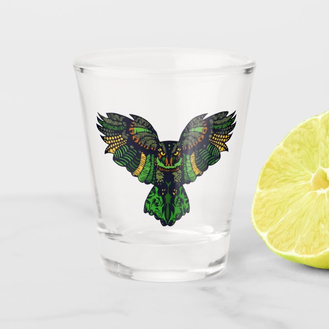 Vaso De Chupito Majestic Emerald Owl Glass (Anverso)