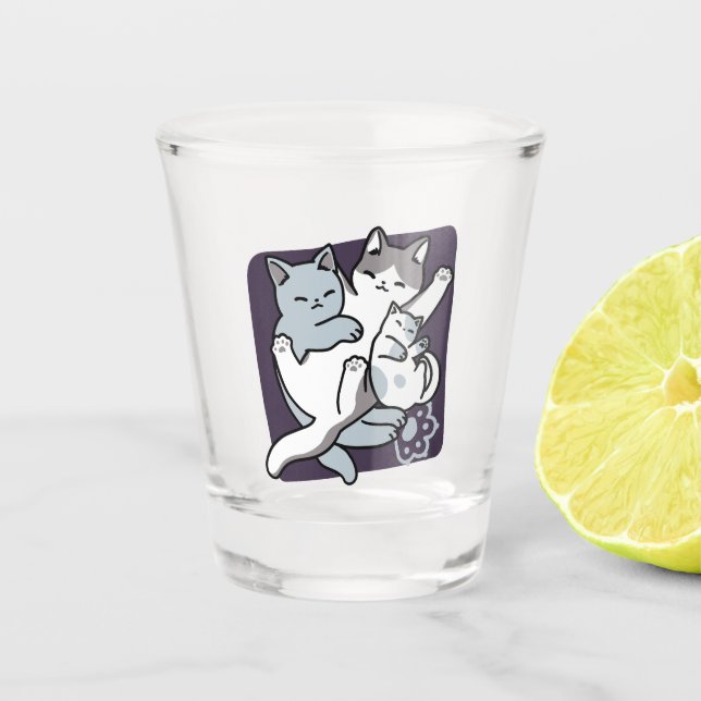 Vaso De Chupito Malabarismo de leva - gatos durmientes curados (Anverso)