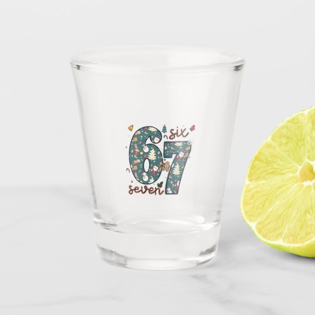 Vaso De Chupito Malvado Agradable Seis Siete 67 Navidad Brainrot (Anverso)