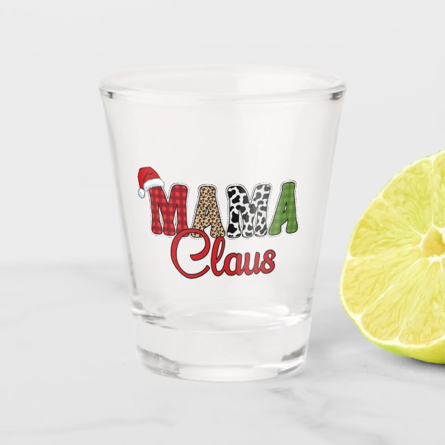 Vaso De Chupito Mama Claus Plaid Pattern-60096 (Anverso)