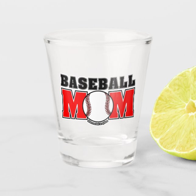 Vaso De Chupito Mamá de béisbol (Anverso)