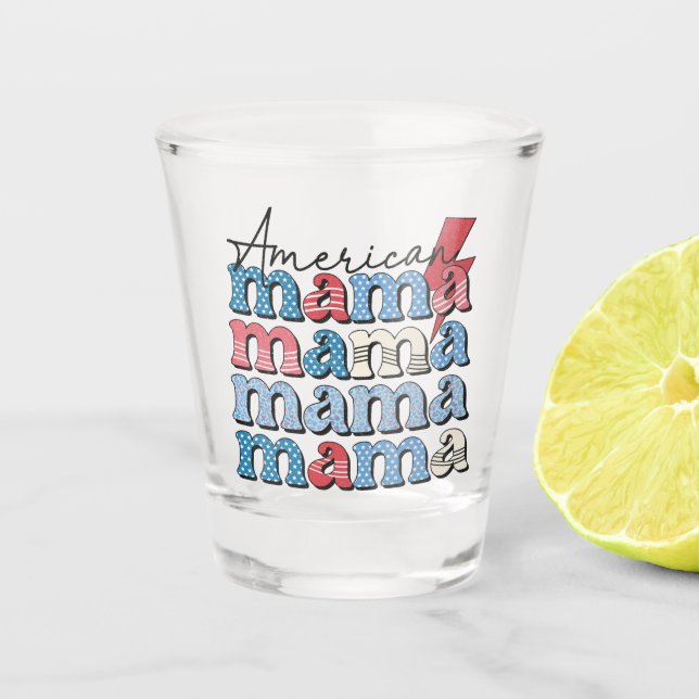 Vaso De Chupito Mamá norteamericana (Anverso)